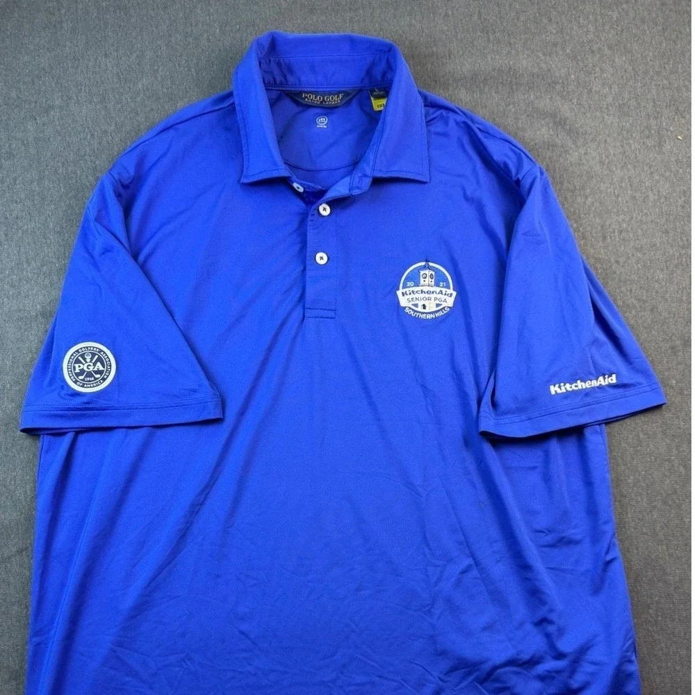 Polo Golf Ralph Lauren Men's Blue KitchenAid Senior PGA‎ Golf Polo Shirt
